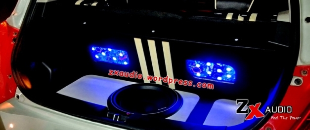 Box Subwoofer Memanfaatkan Lubang Ban Serep Pada Mobil Suzuki Swift Custom by ZX Audio